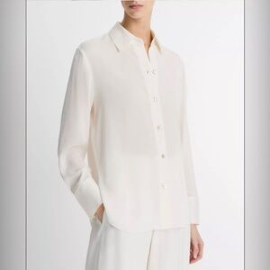 Vince Stretch Silk Button-Down Shirt